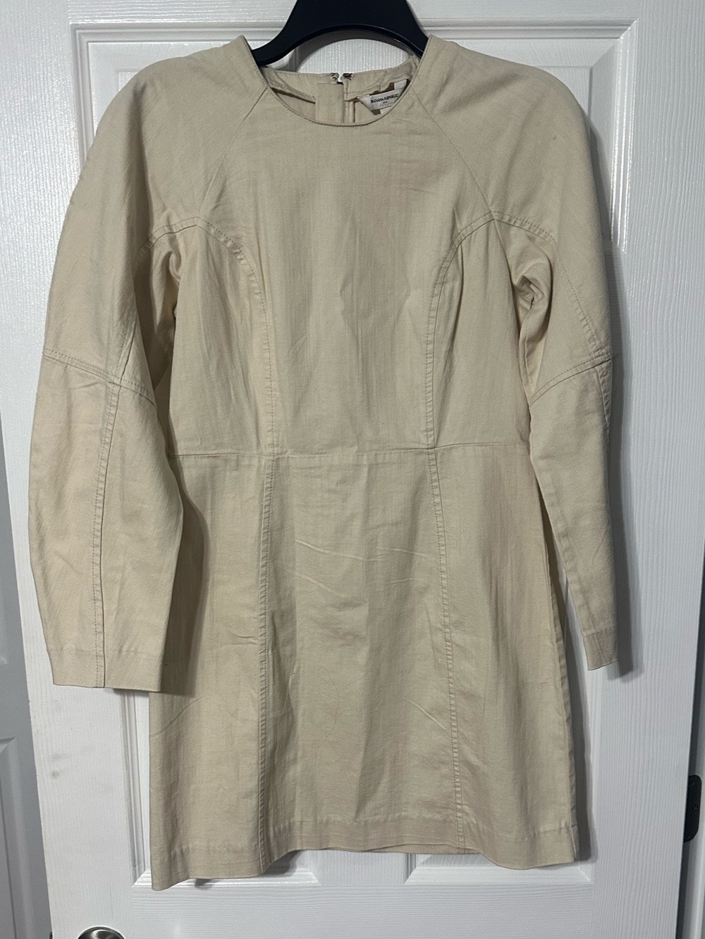 Banana Republic Denim Ecru Long-Sleeve Mini Dress
